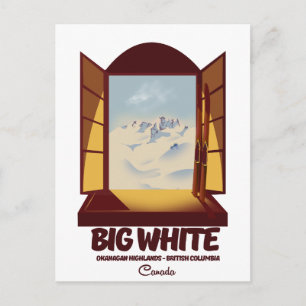 Big White British Columbia Canada ski poster Postcard