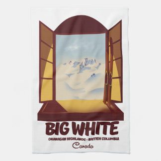 Big White British Columbia Canada ski poster Tea Towel