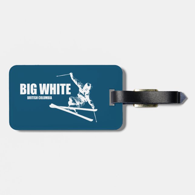 Big White British Columbia Skier Luggage Tag (Back Horizontal)