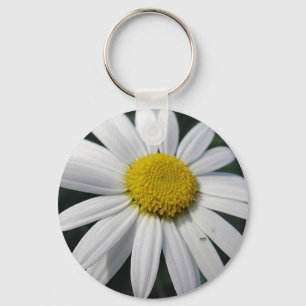 Big White Daisy Key Ring