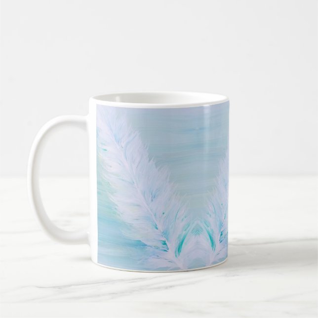 Big White Feather Coffee Mug (Left)