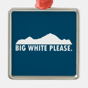 Big White Please Metal Tree Decoration