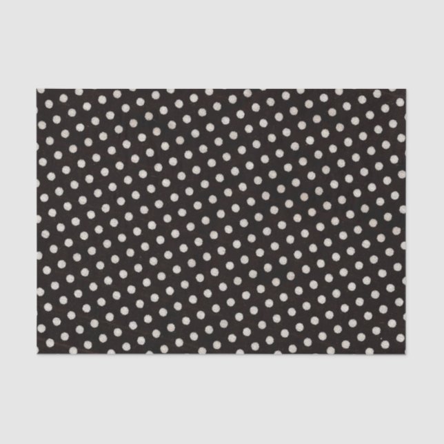 Big White Polka Dots on Black Tissue Paper (Front)