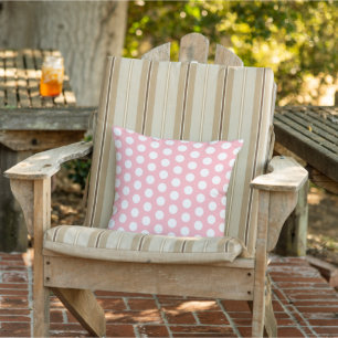 Big White Polka Dots on Pale Pink Cushion