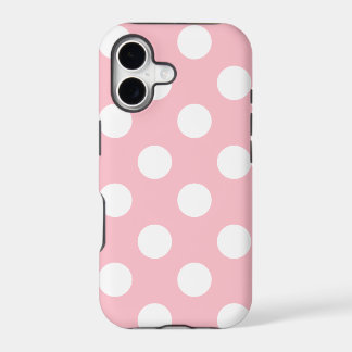Big White Polka Dots on Pink