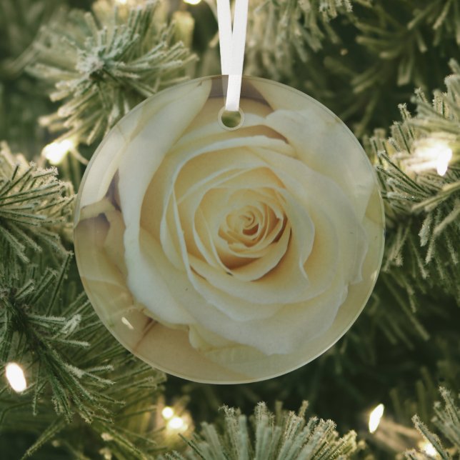 Big white rose  glass tree decoration (Insitu)