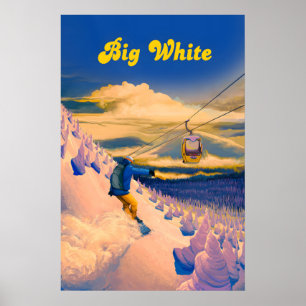 Big White Snowboarding Travel Poster