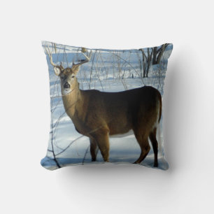 Big Whitetail Deer (Winter) Pillow