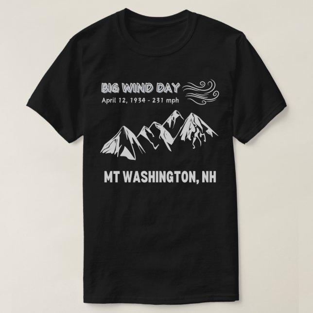 Big Wind Day Anniversary Mount Washington New Hamp T-Shirt (Design Front)