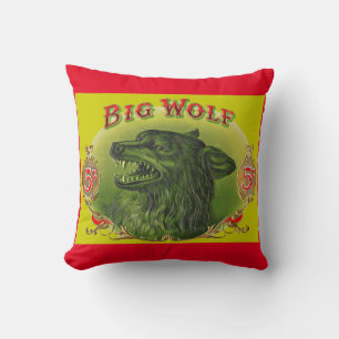 Big Wolf cigar label print Cushion