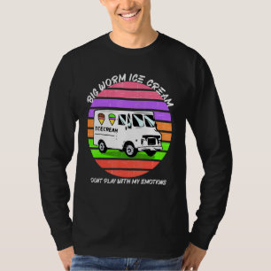 Big Worm Ice Cream Vintage Style Sunset Retro T-Shirt