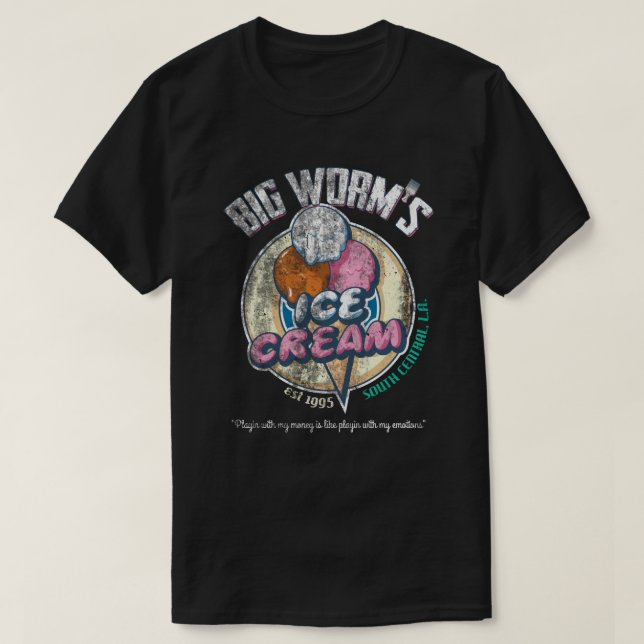 Big Worms Ice Cream distressed T-Shirt (Design Front)