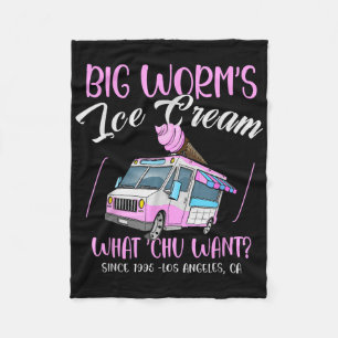 Big Worms Ice Cream What Chu Want_ Hello Summer Se Fleece Blanket