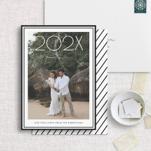 Big Year Bold Border New Years Holiday Photo Card
