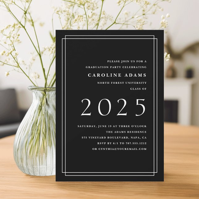 Big Year Graduation Party Invitation | Black (Creator Uploaded)