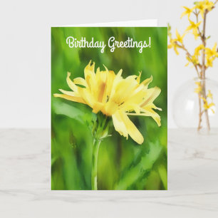 Big Yellow Dandelion Flower Birthday Card