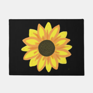 Big Yellow Golden Sunflower Bloom Colorful Doormat