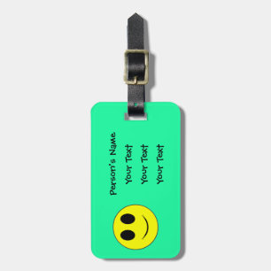 Big Yellow Happy Allover Mint-Luggage Tags