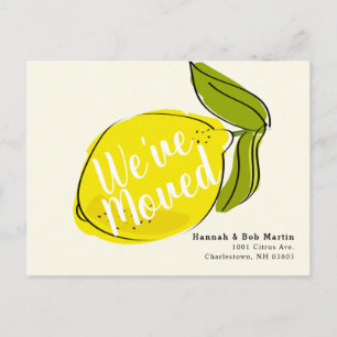 Big Yellow Lemon Moving Announcement Postcard