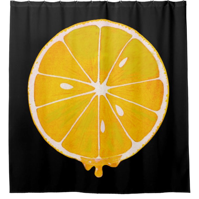 BIG yellow lemon print shower curtin Shower Curtain (Front)