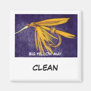 "Big Yellow May" Dish Washer Status Magnet