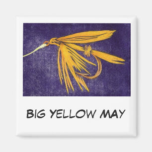 "Big Yellow May" Fly Fishing Art Magnet