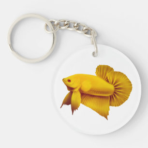 Big Yellow Mustard Betta Fish Keychain
