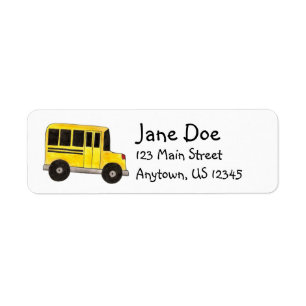Big Yellow School Bus Driver Teacher Labels