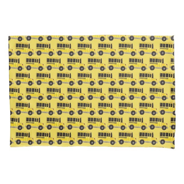 Big Yellow School Bus Driver Transportation Pillowcase (Front)