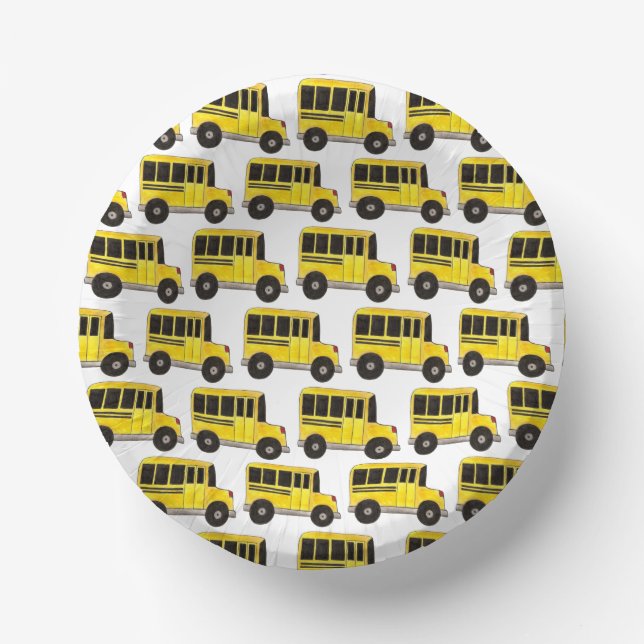 Big Yellow School Bus Teacher Driver Education Paper Plate (Front)