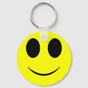 Big Yellow Smiley Face-Button Keychain