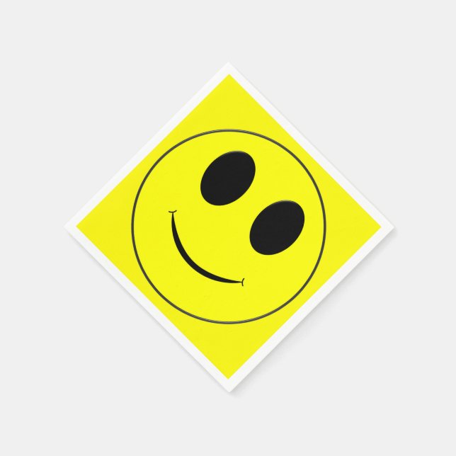 Big Yellow Smiley-Paper Coctail Napkins (Corner)