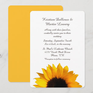 Big Yellow Sunflower Wedding Invitation