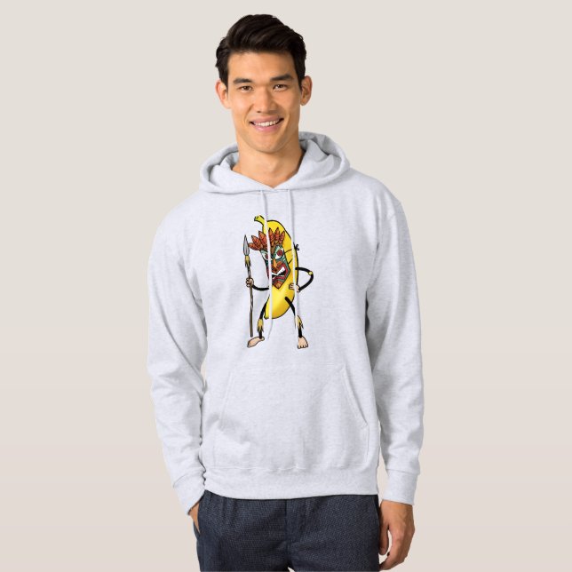 Big Yellow Tribal Masked Banana Hoodie (Front Full)
