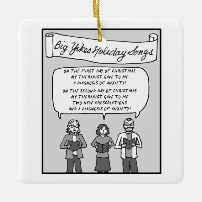 Big Yikes Ornament: 12 Days of Christmas Ceramic Ornament (Front)