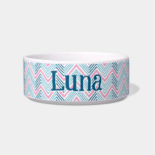 Big Zag Chevron in Pink and Aqua Bowl