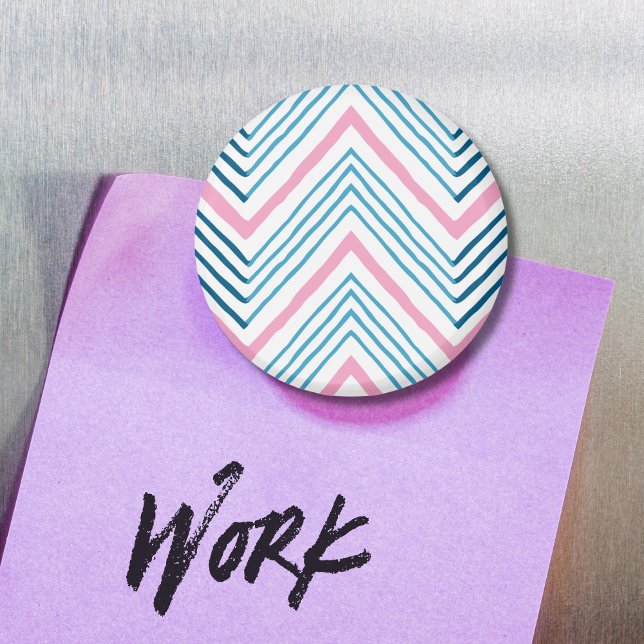 Big Zag Chevron in Pink and Aqua Magnet (Creator Uploaded)