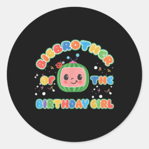 Bigbrother Of The Birthday Girl Melon Family Match Classic Round Sticker