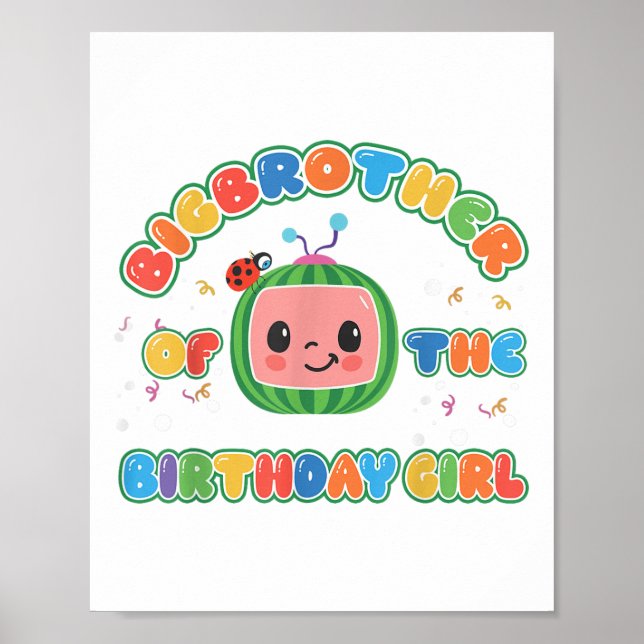 Bigbrother Of The Birthday Girl Melon Family Match Poster (Front)