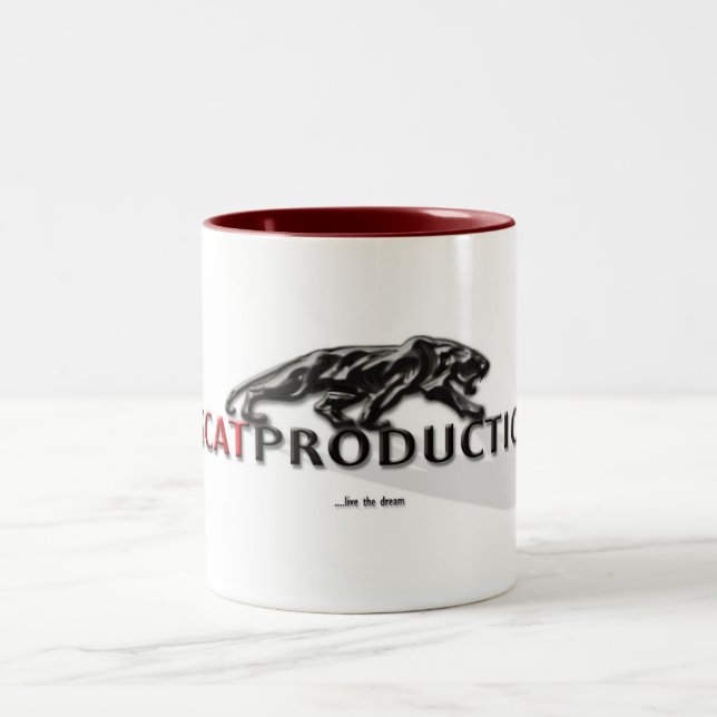BIGCATPRODUCTIONS LOGO Two-Tone COFFEE MUG (Center)