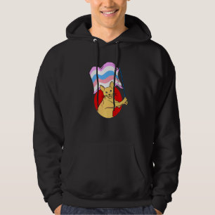 Bigender Flag Cat  Nonbinary Gender Hoodie