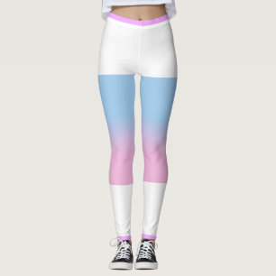 Bigender Flag Pink Blue White Striped LGBT Leggings