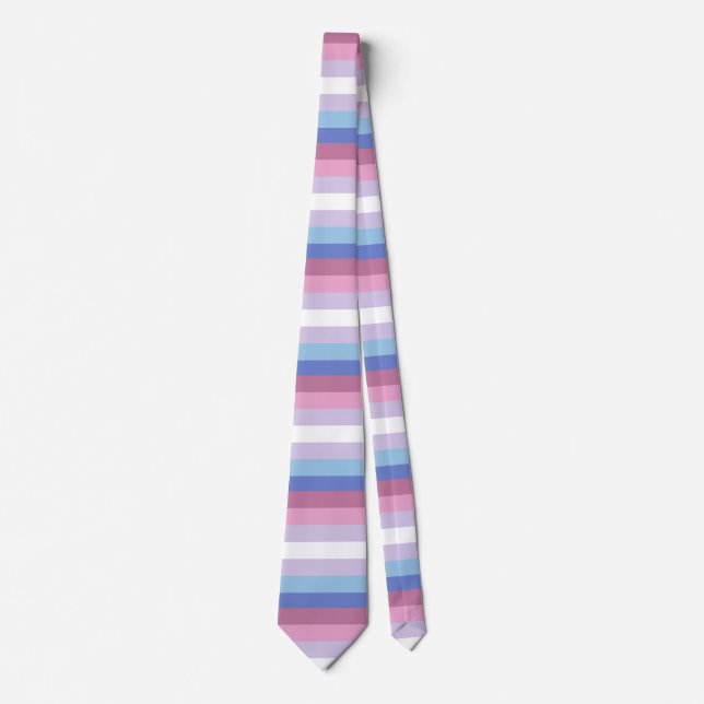 Bigender Flag Striped Pride Tie (Front)