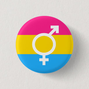 Bigender Pansexual Flag Symbol 3 Cm Round Badge