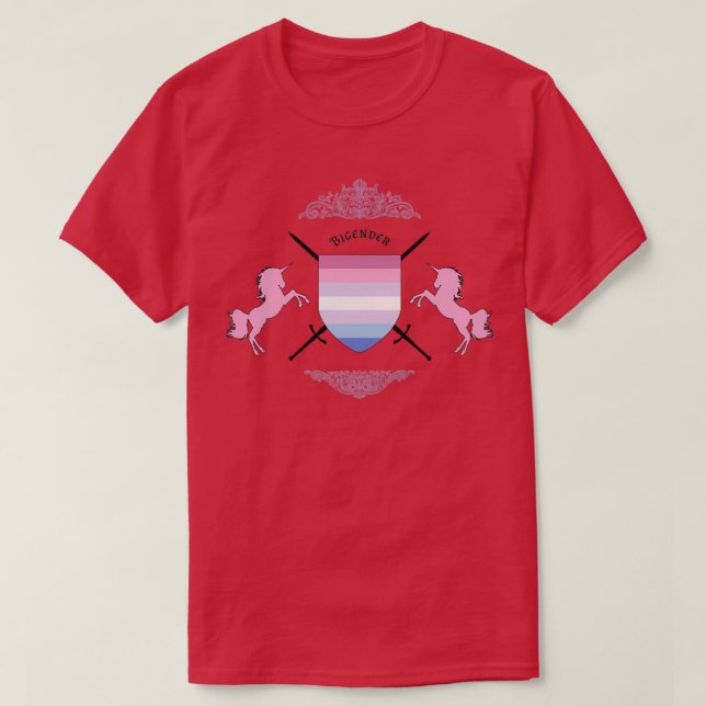 Bigender Pride Coat of arms T-Shirt (Design Front)