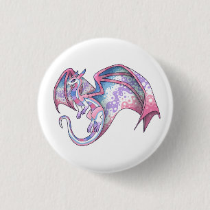 Bigender Pride Dragon 3 Cm Round Badge