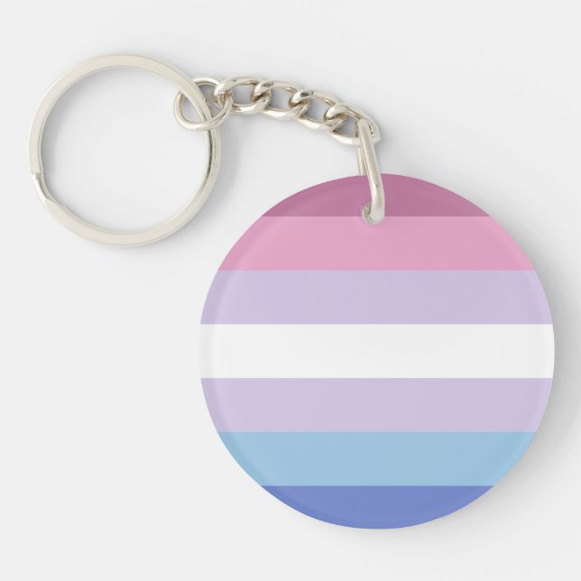 Bigender Pride Flag Key Ring (Front)