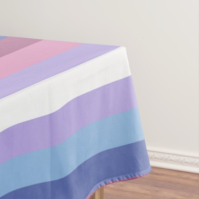 Bigender Pride, Striped Print, LGBTQ Pride Tablecloth (In Situ)