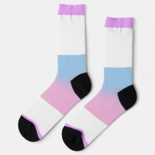 Bigender Purple Pink Blue Striped LGBT Socks