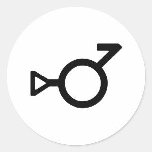 Bigender Third Gender Gender Symbol Classic Round Sticker